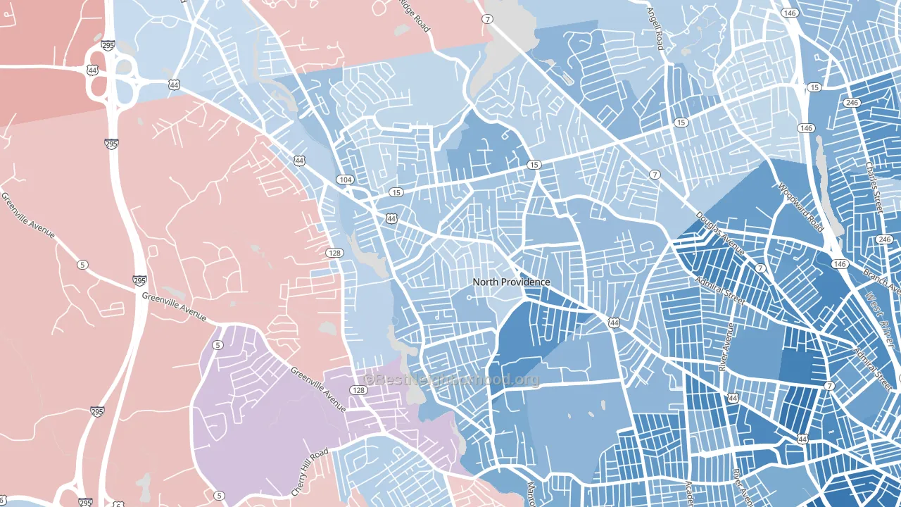 North Providence, RI block-group political-lean map