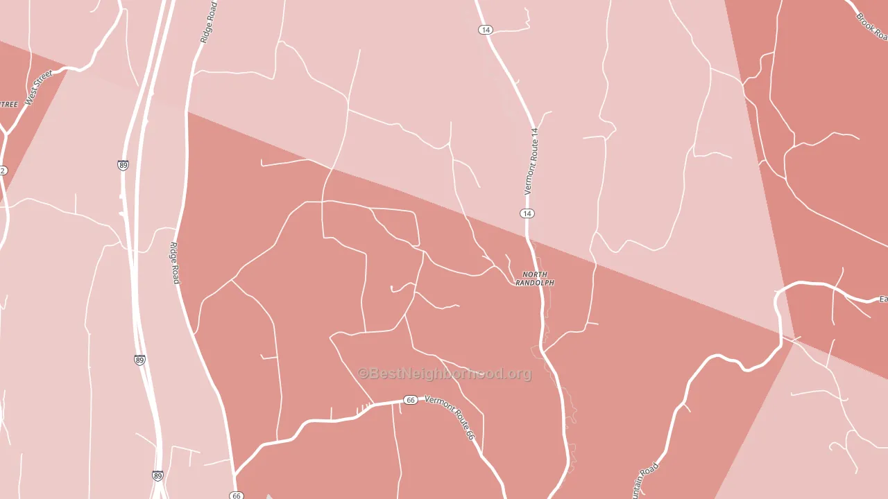 North Randolph, VT block-group political-lean map