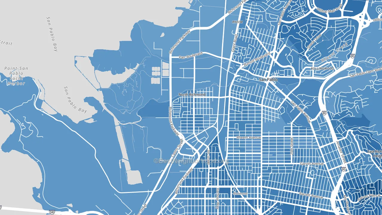 North Richmond, CA block-group political-lean map