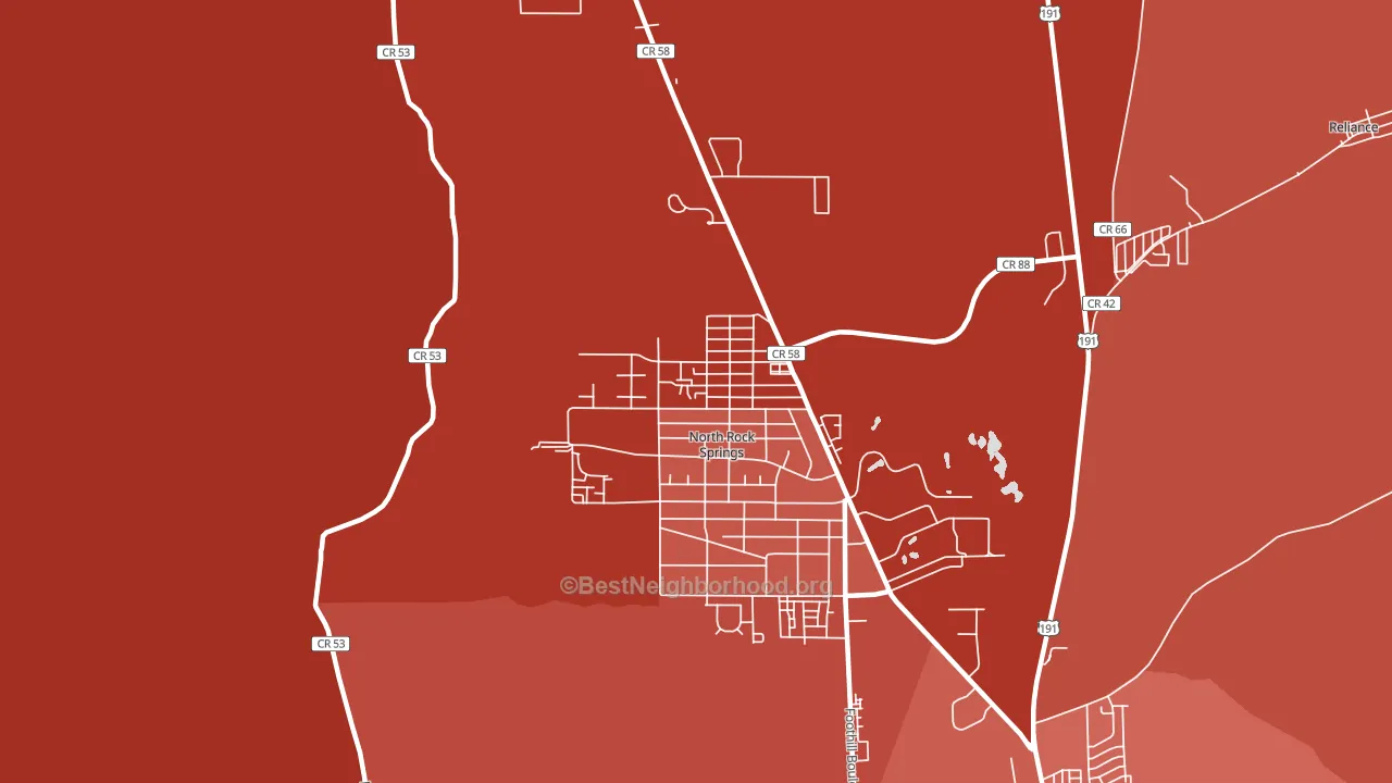North Rock Springs, WY block-group political-lean map