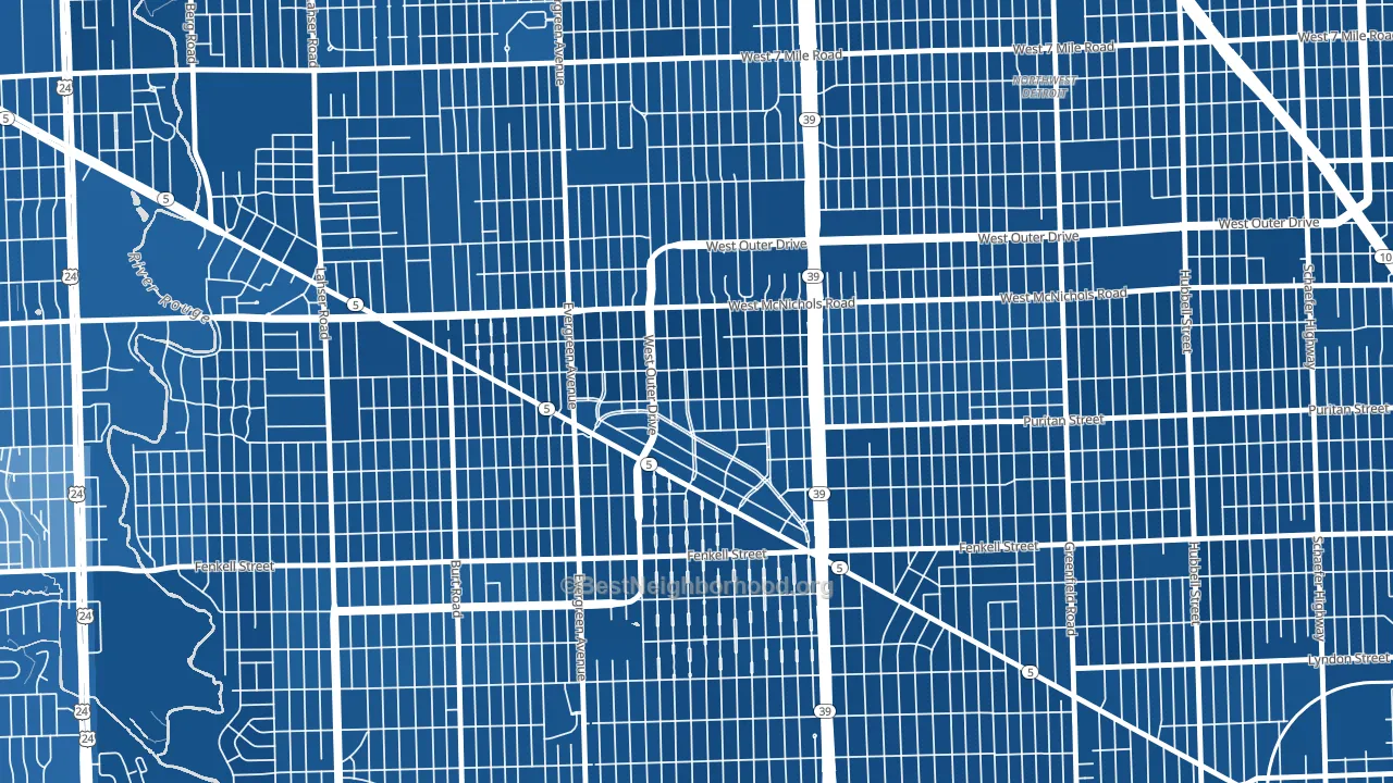 North Rosedale Park, Detroit, MI block-group political-lean map