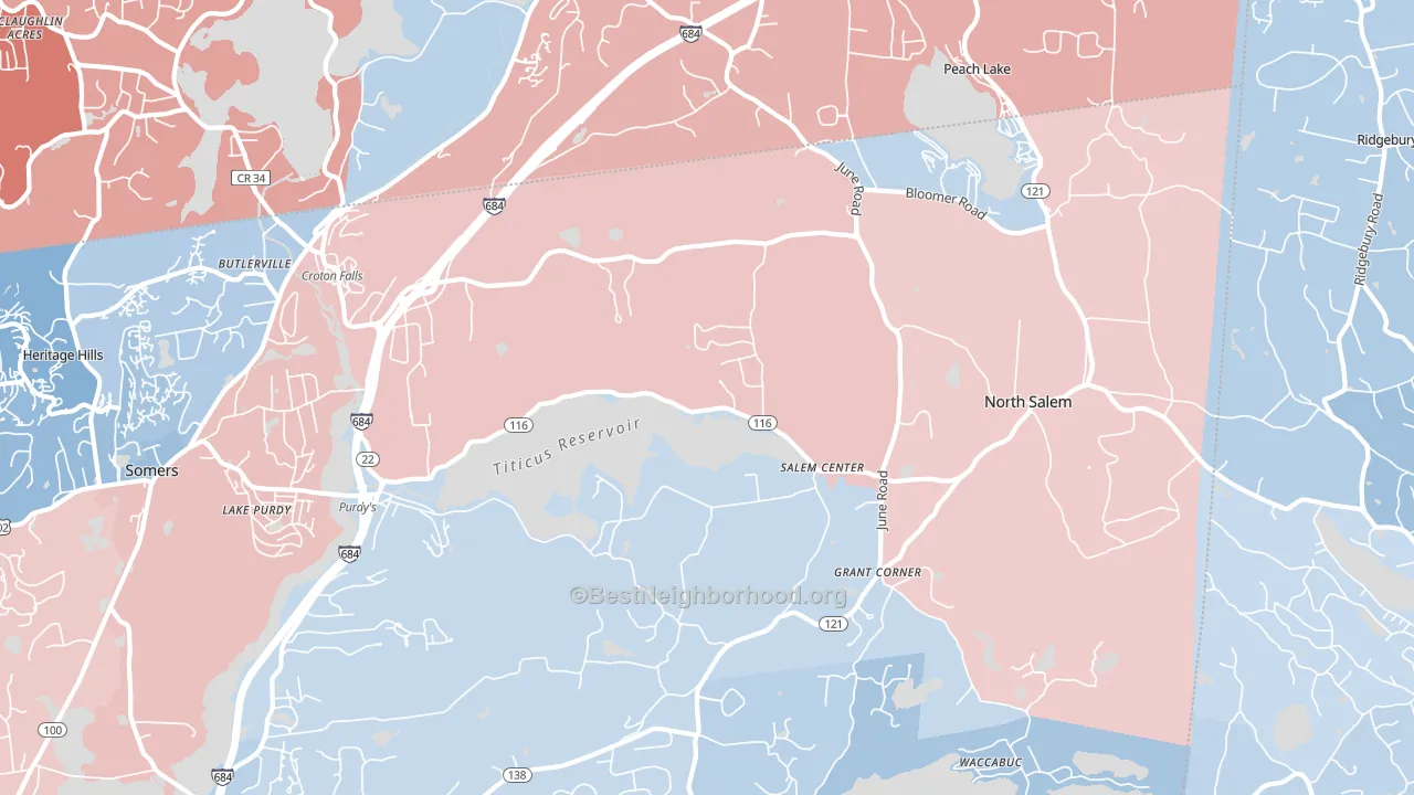North Salem, NY block-group political-lean map