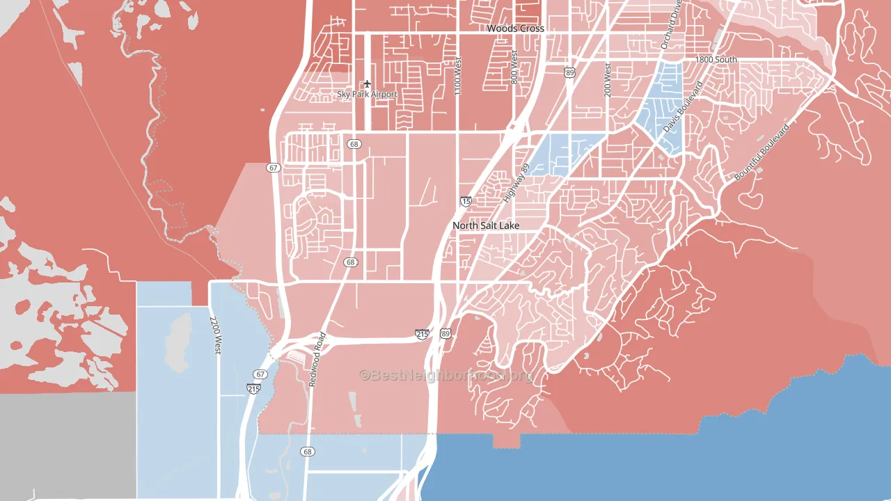 North Salt Lake, UT block-group political-lean map