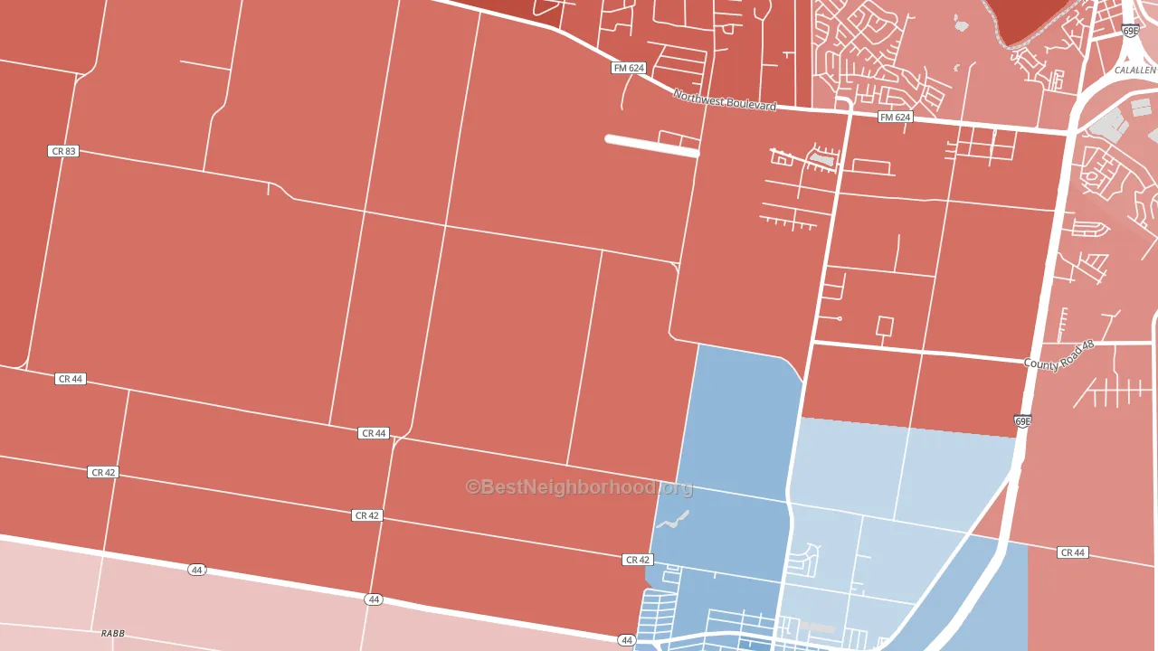 North San Pedro, TX block-group political-lean map