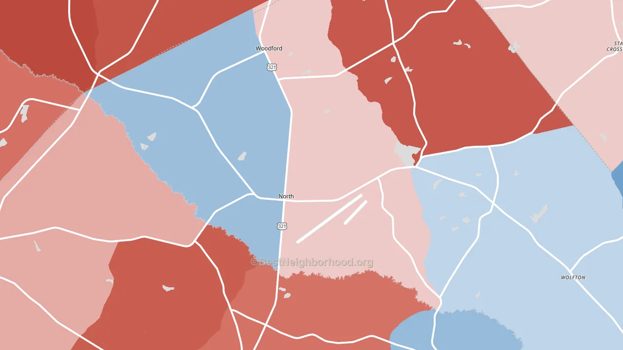 North, SC block-group political-lean map