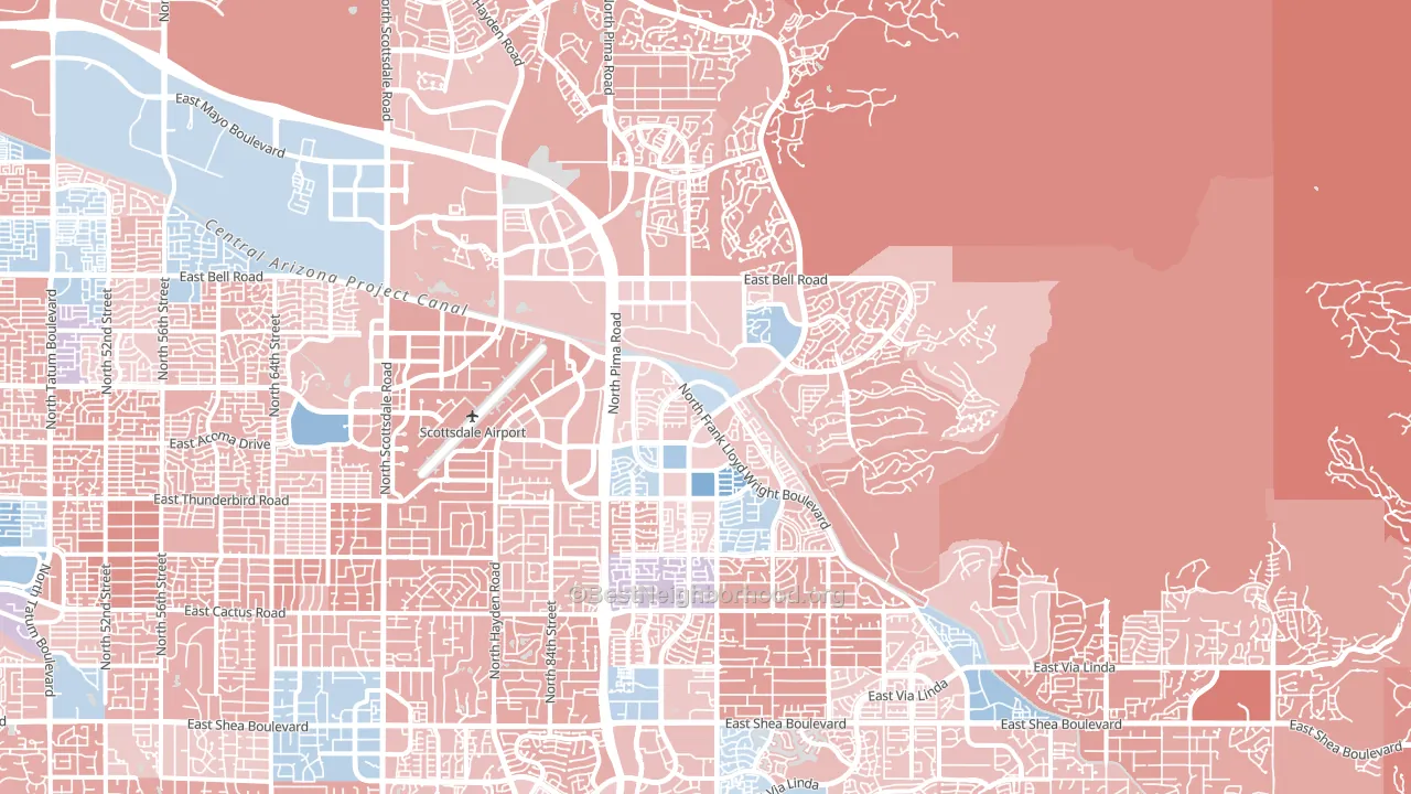 North Scottsdale, Scottsdale, AZ block-group political-lean map