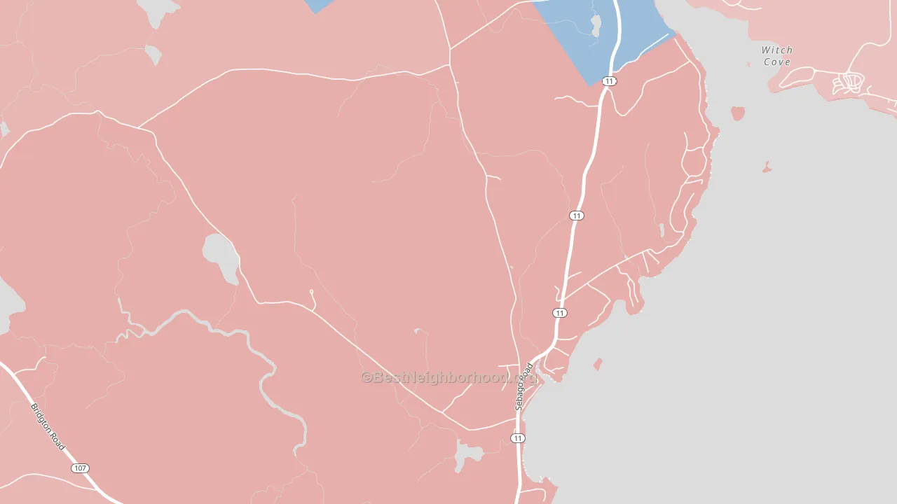 North Sebago, ME block-group political-lean map