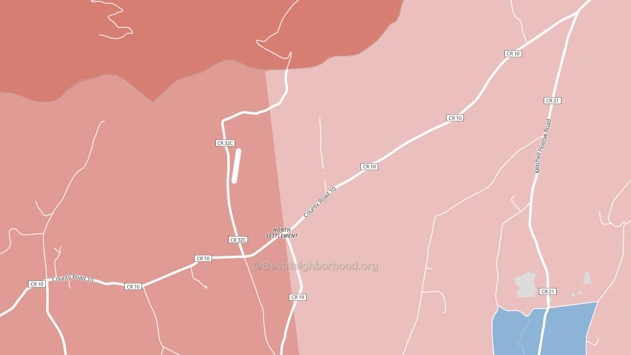 North Settlement, NY block-group political-lean map