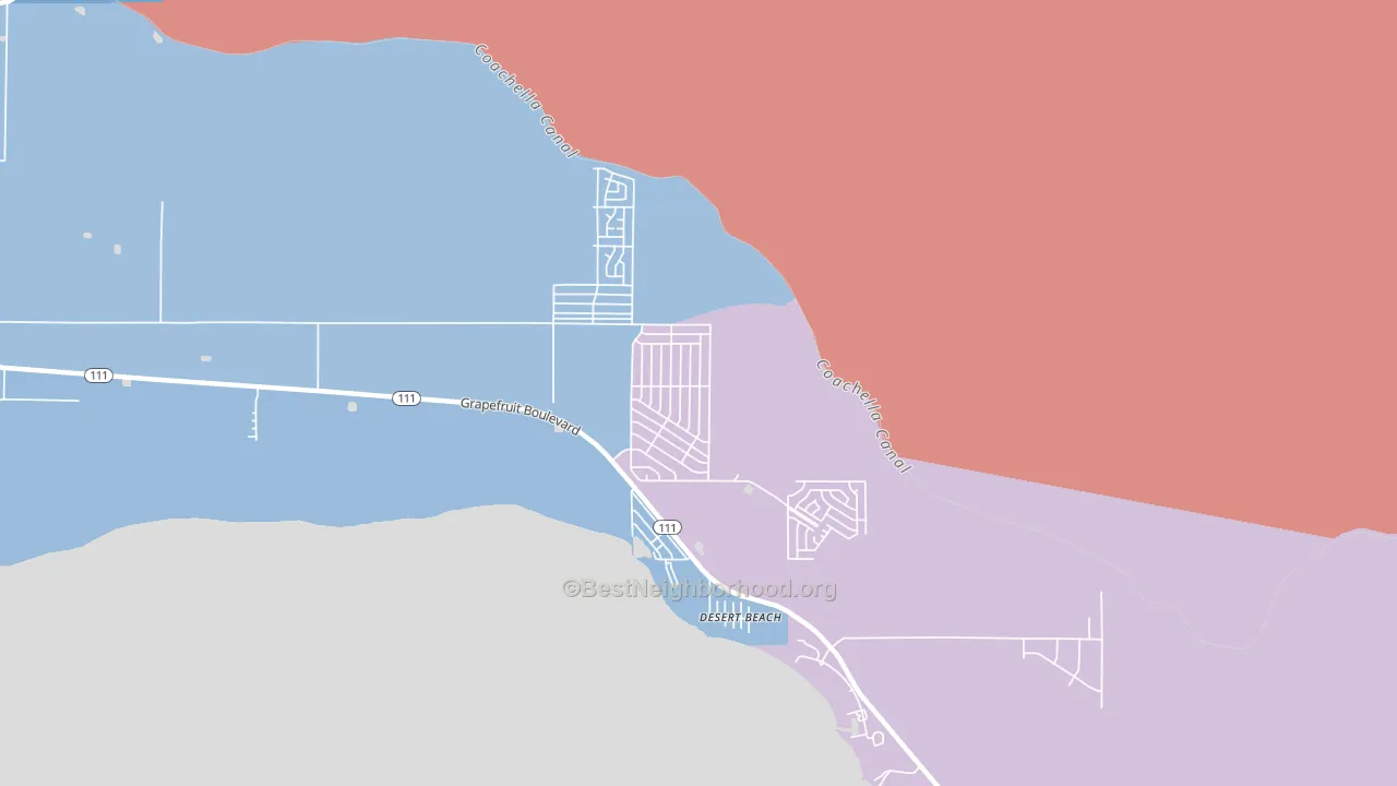 North Shore, CA block-group political-lean map