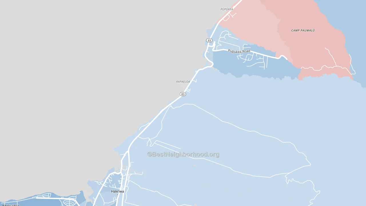 North Shore, Haleiwa, HI block-group political-lean map