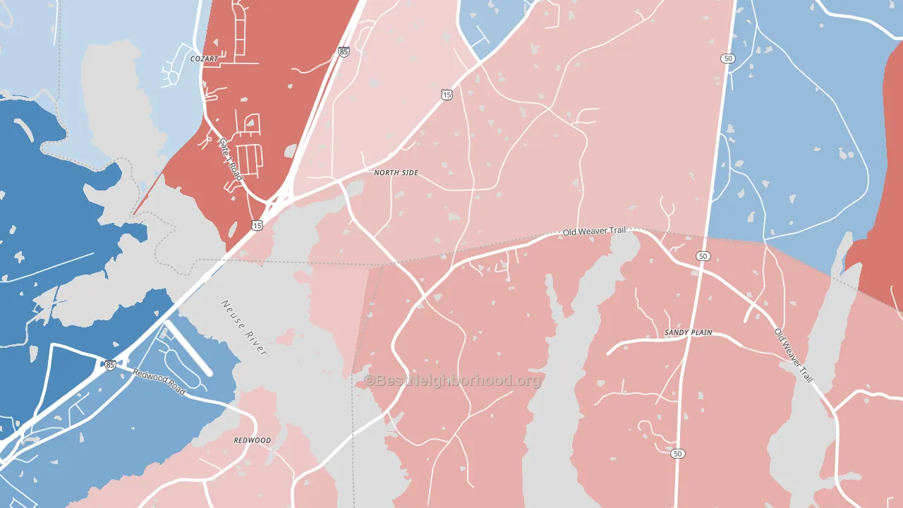 North Side, NC block-group political-lean map