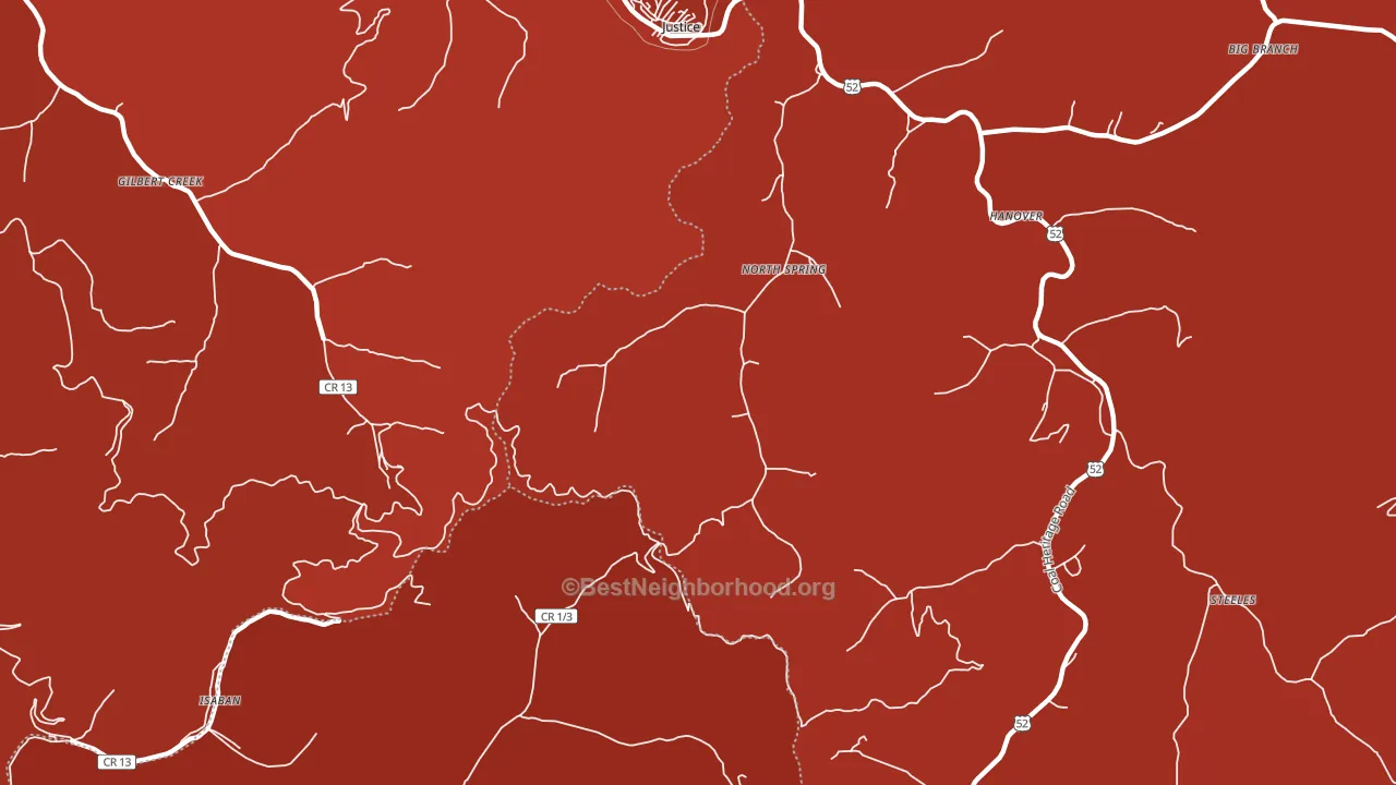 North Spring, WV block-group political-lean map