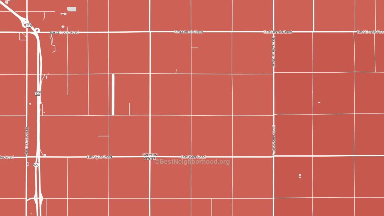North Star, MI block-group political-lean map