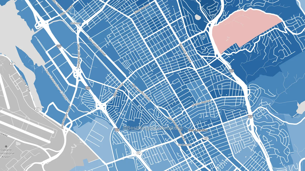North Stonehurst, Oakland, CA block-group political-lean map