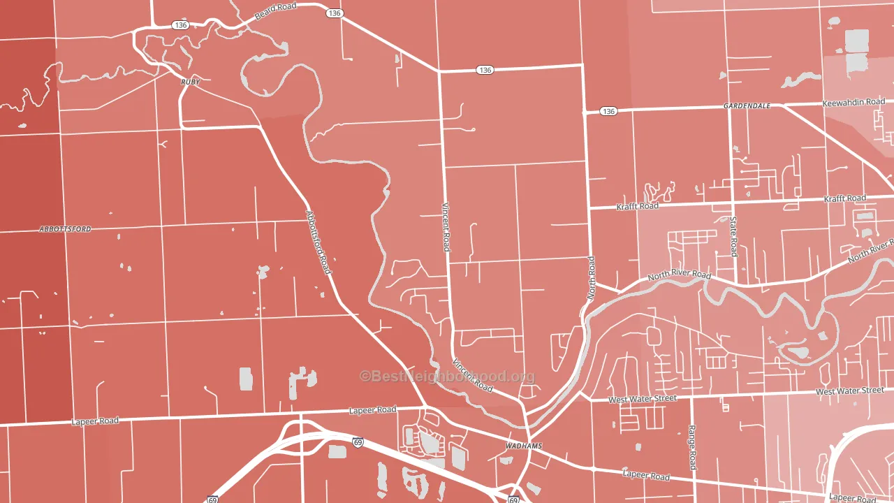 North Street, MI block-group political-lean map