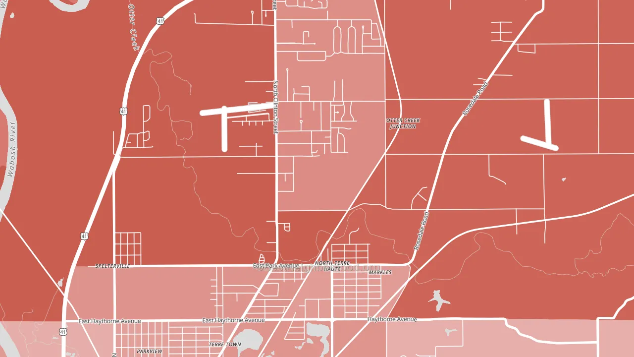 North Terre Haute, IN block-group political-lean map