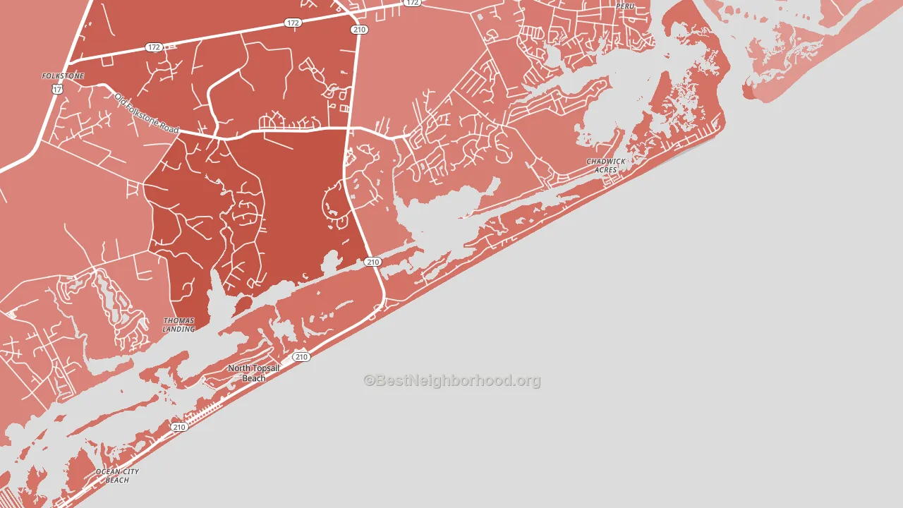 North Topsail Beach, NC block-group political-lean map