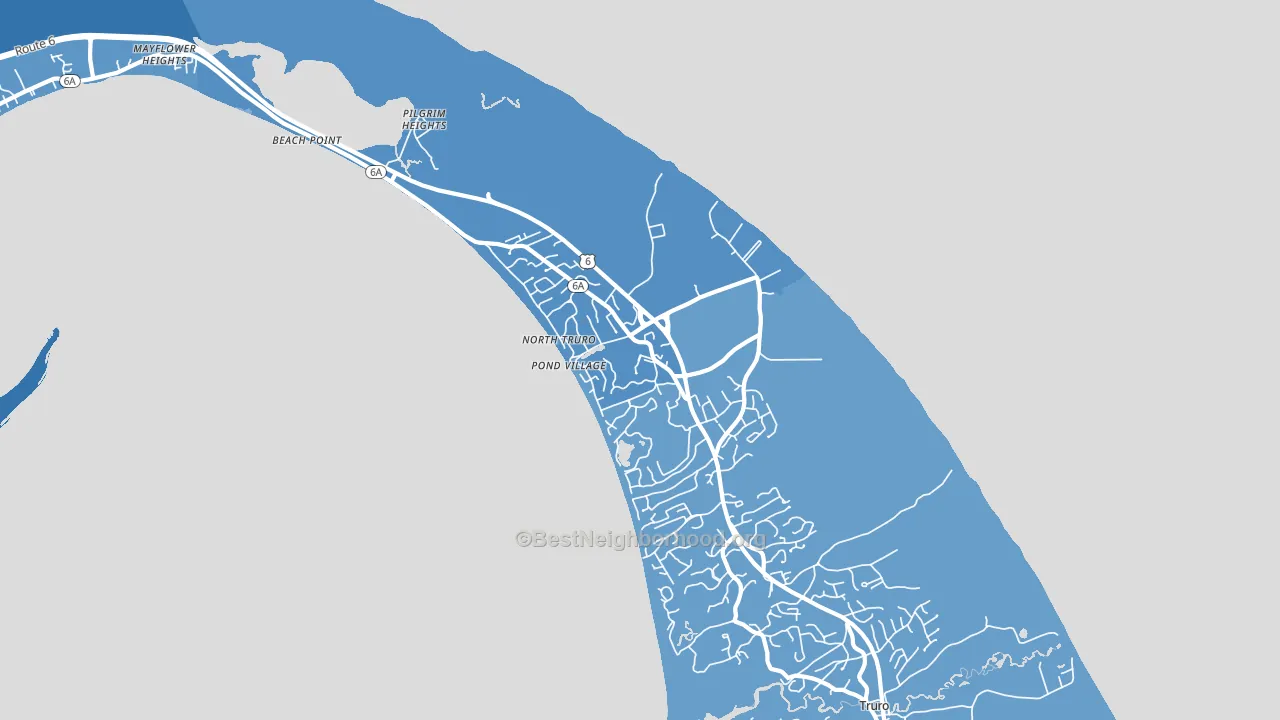 North Truro, MA block-group political-lean map