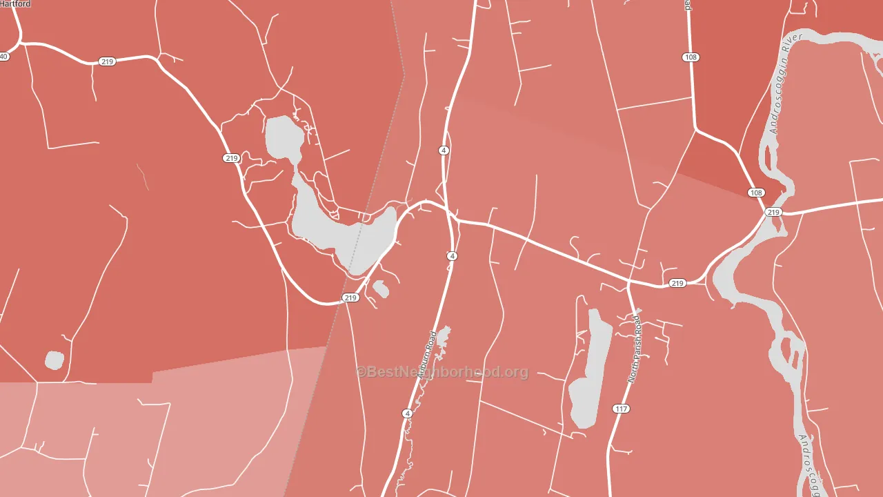 North Turner, ME block-group political-lean map