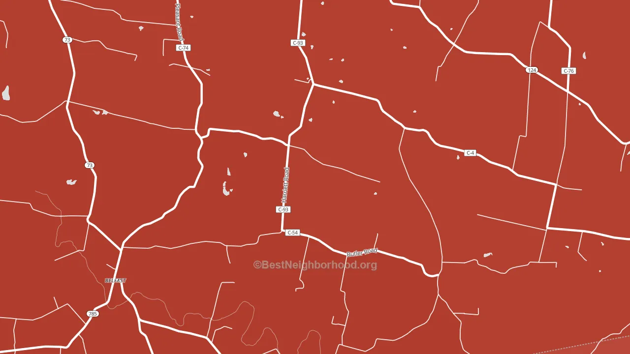 North Uniontown, OH block-group political-lean map
