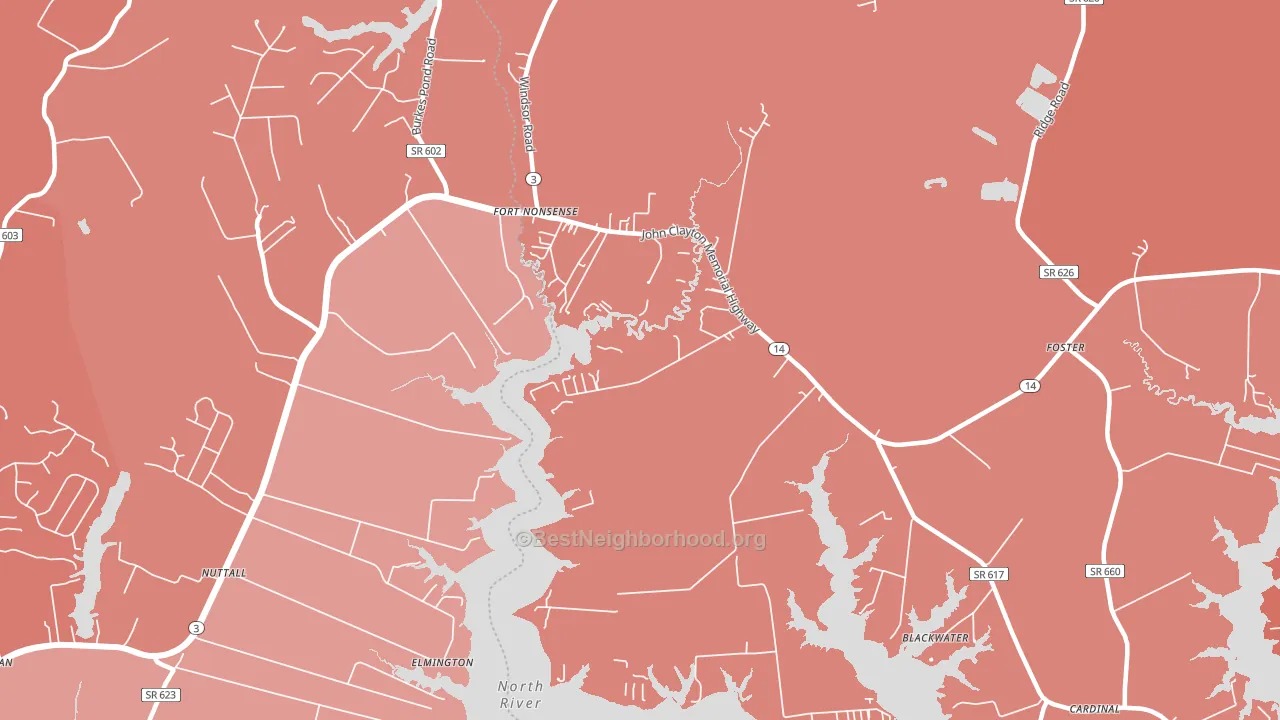 North, VA block-group political-lean map