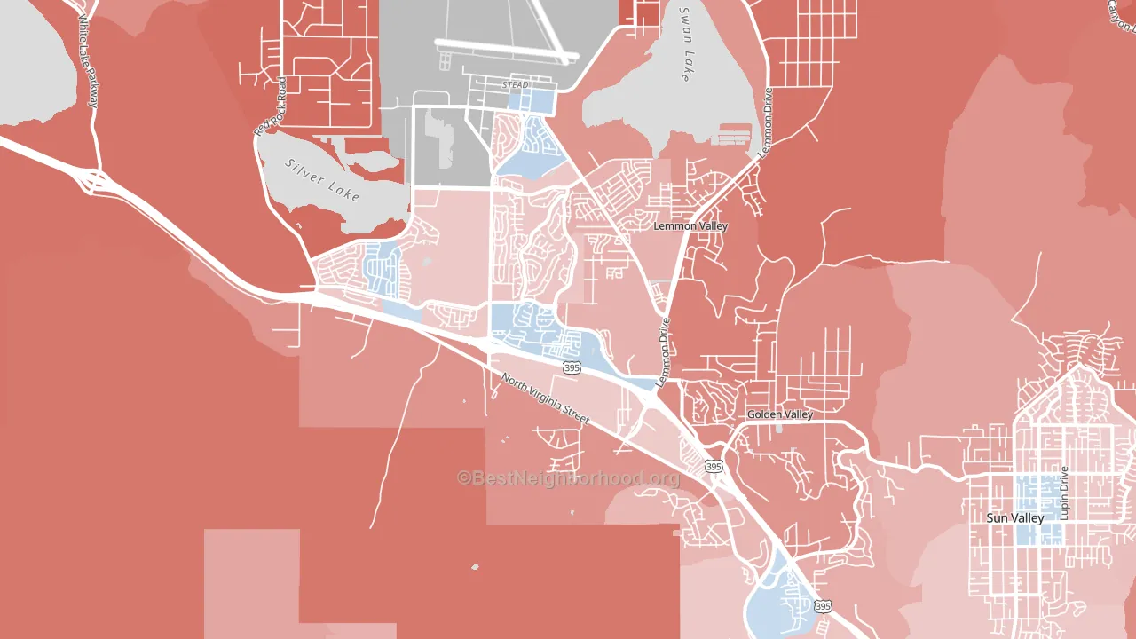North Valleys, Reno, NV block-group political-lean map
