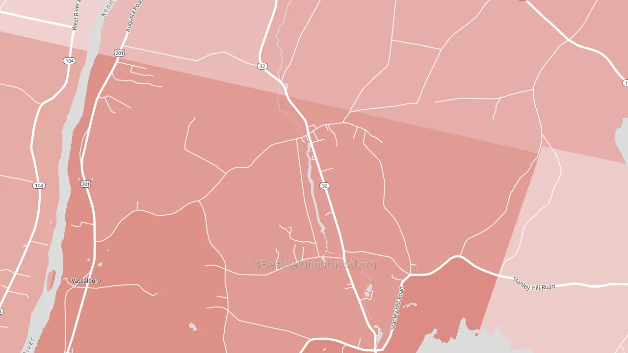 North Vassalboro, ME block-group political-lean map