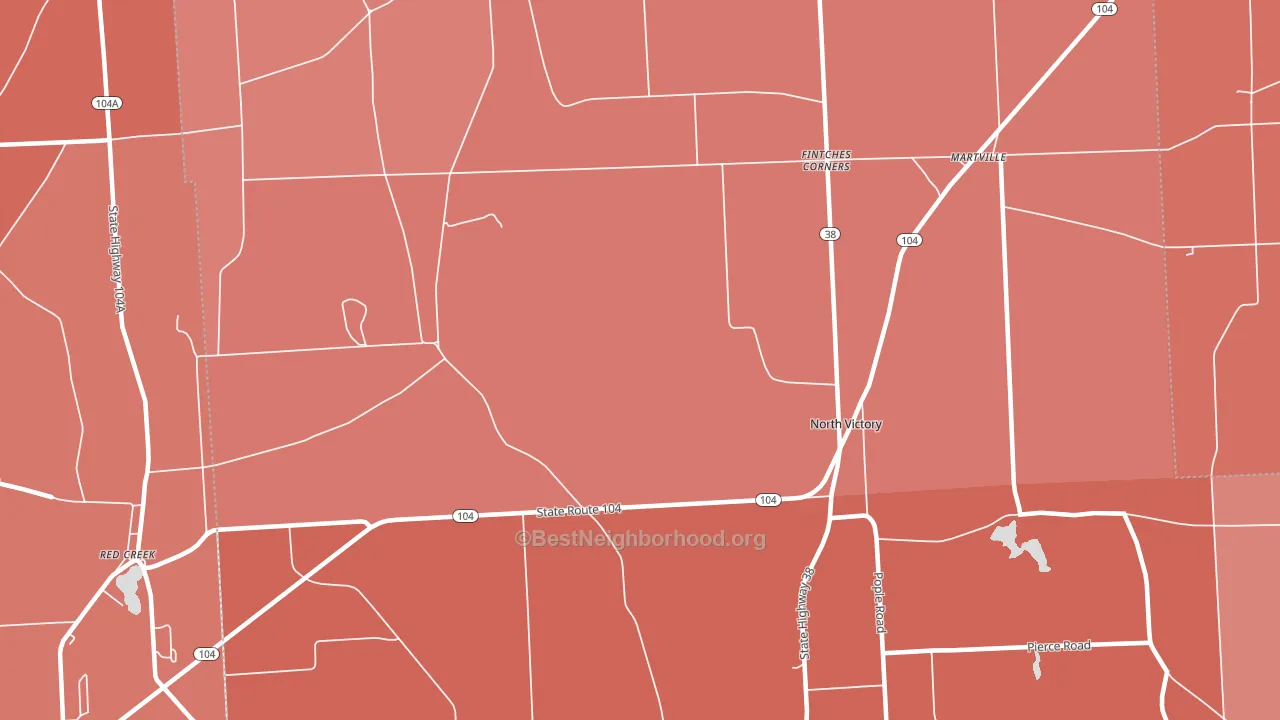 North Victory, NY block-group political-lean map
