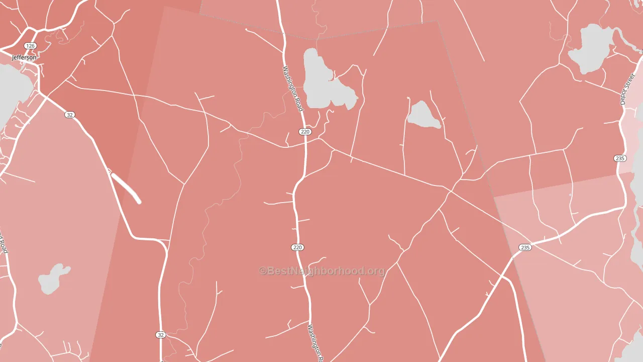 North Waldoboro, ME block-group political-lean map