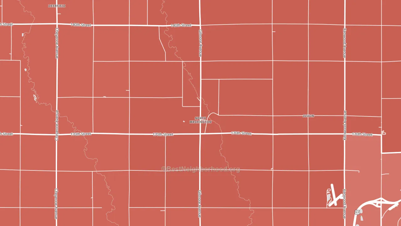 North Washington, IA block-group political-lean map