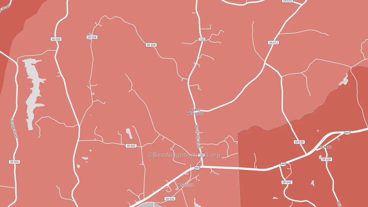 North Wellville, VA block-group political-lean map