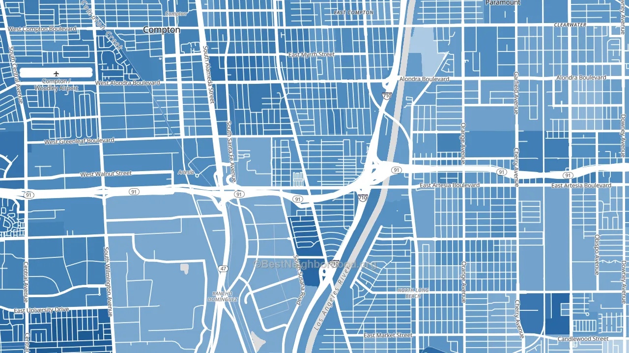 North West Long Beach, Long Beach, CA block-group political-lean map