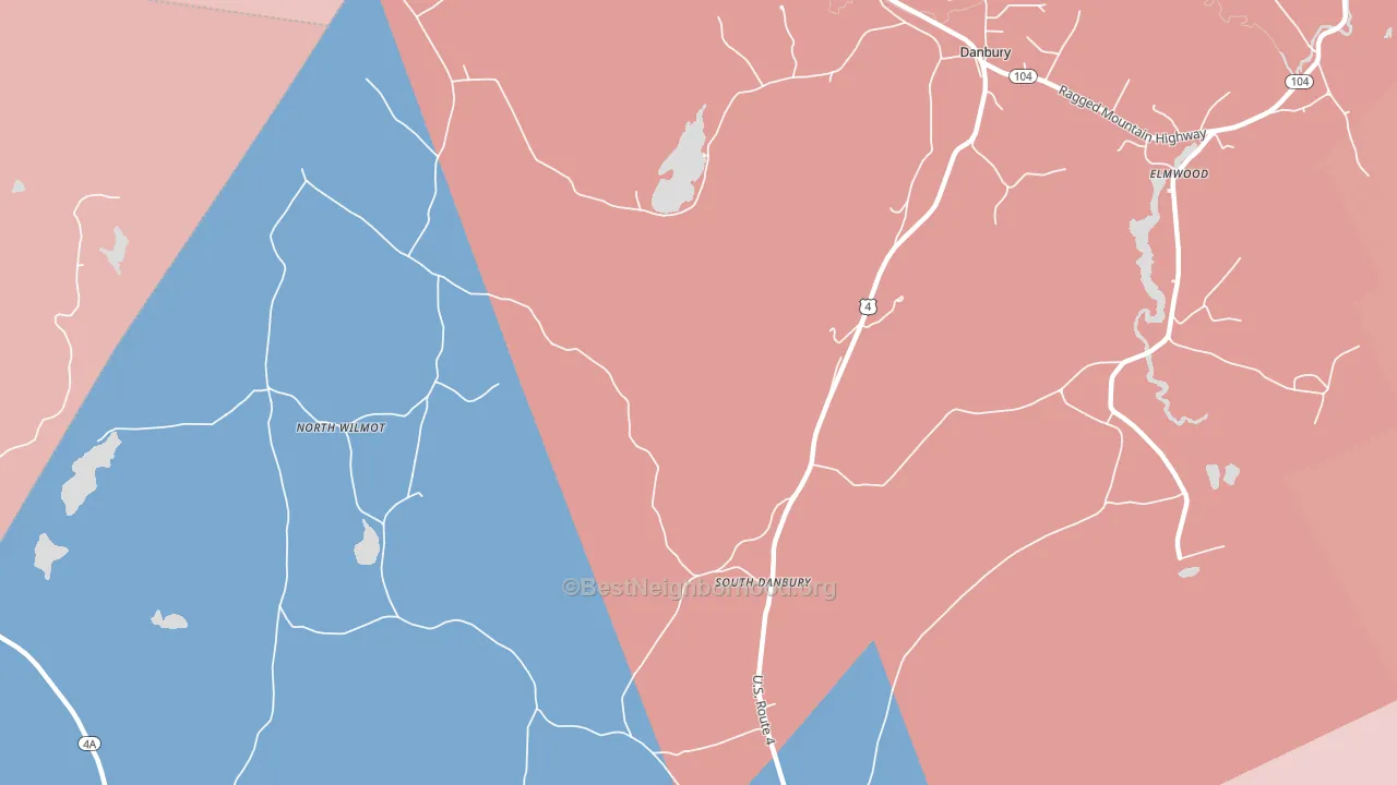 North Wilmot, NH block-group political-lean map