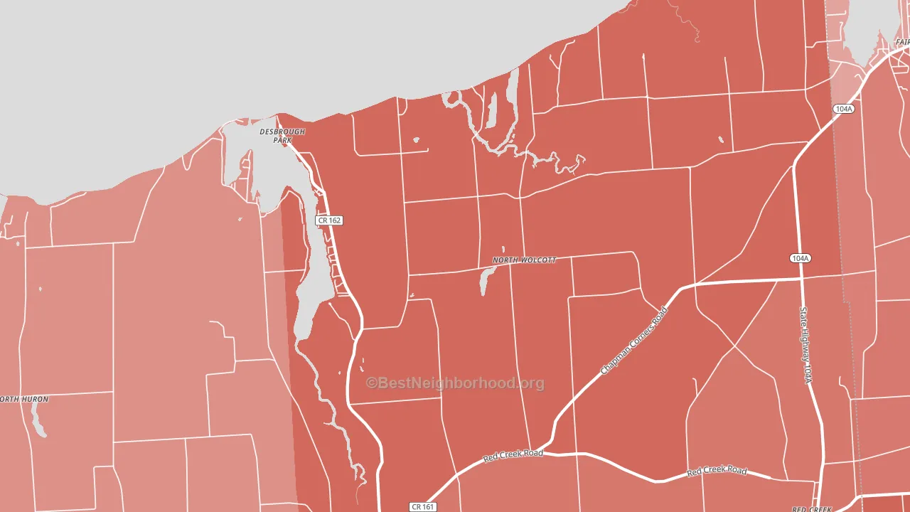 North Wolcott, NY block-group political-lean map