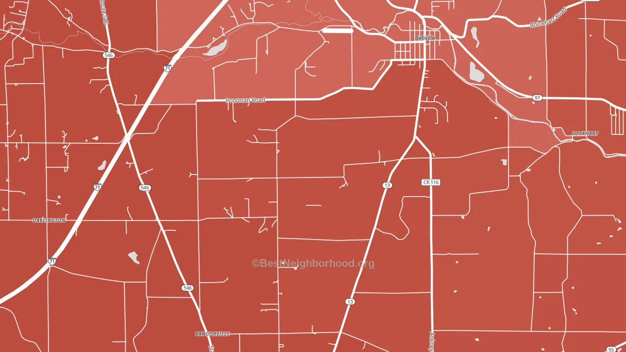 North Woodbury, OH block-group political-lean map