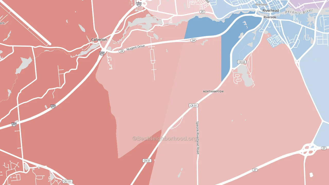 Northampton, NY block-group political-lean map