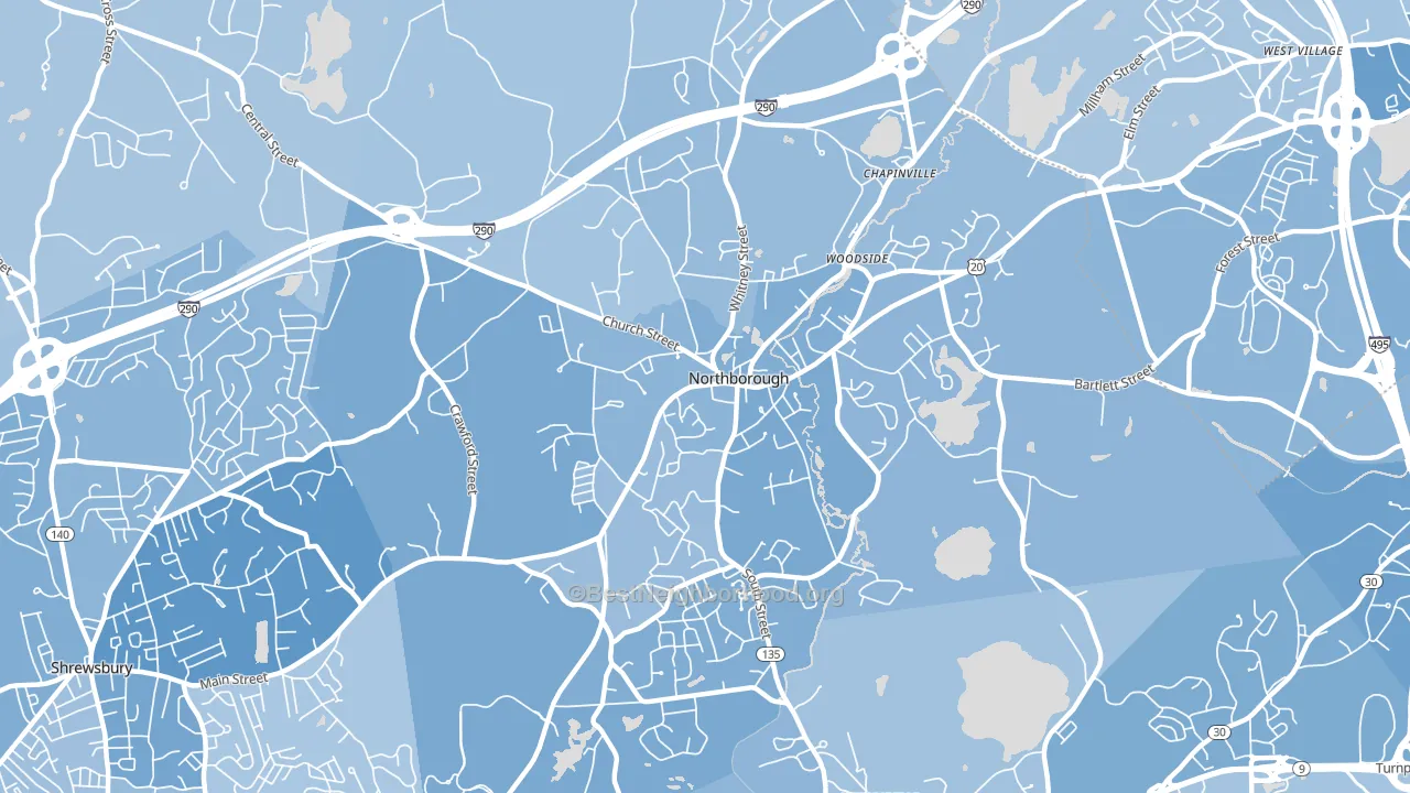 Northborough, MA block-group political-lean map
