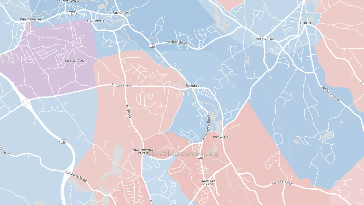 Northbridge, MA block-group political-lean map