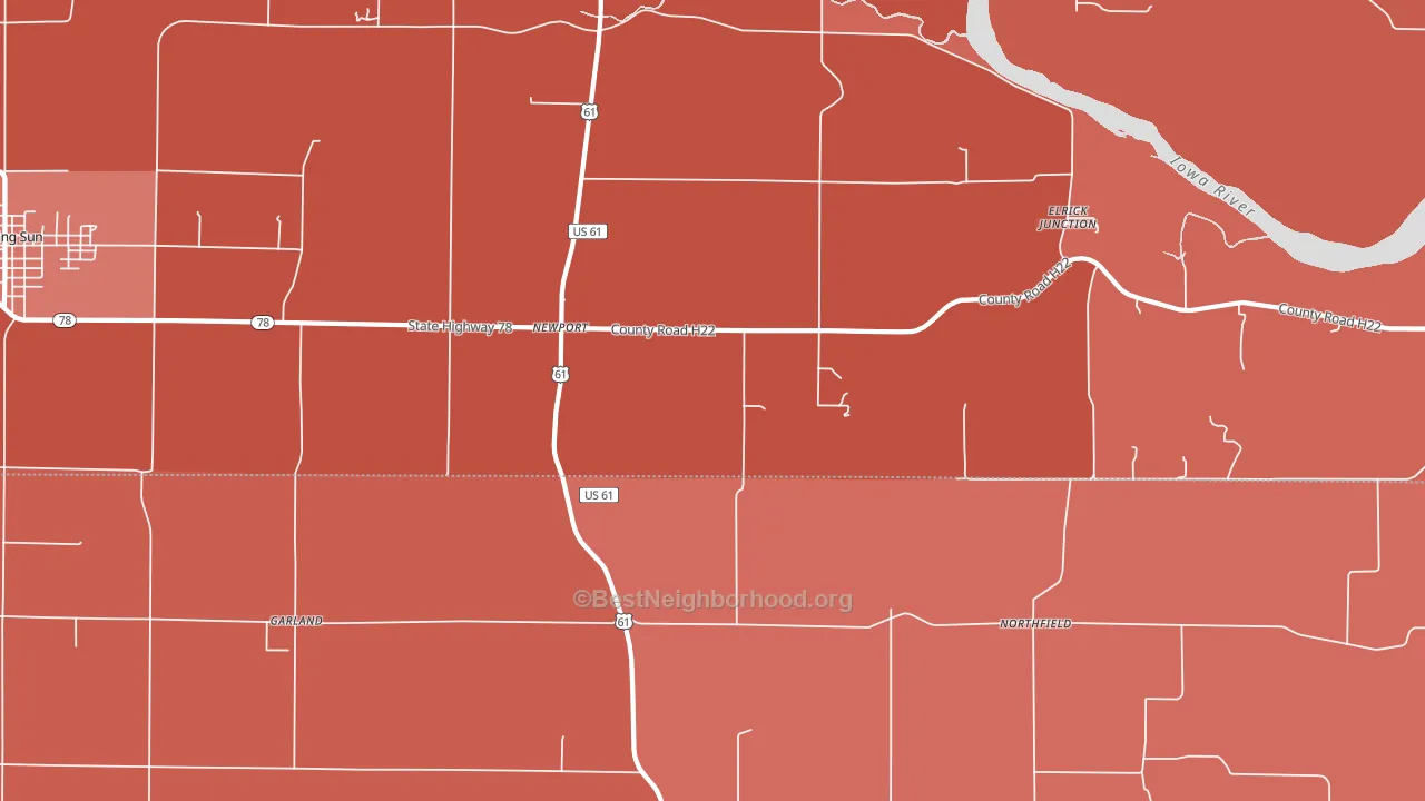 Northfield, IA block-group political-lean map