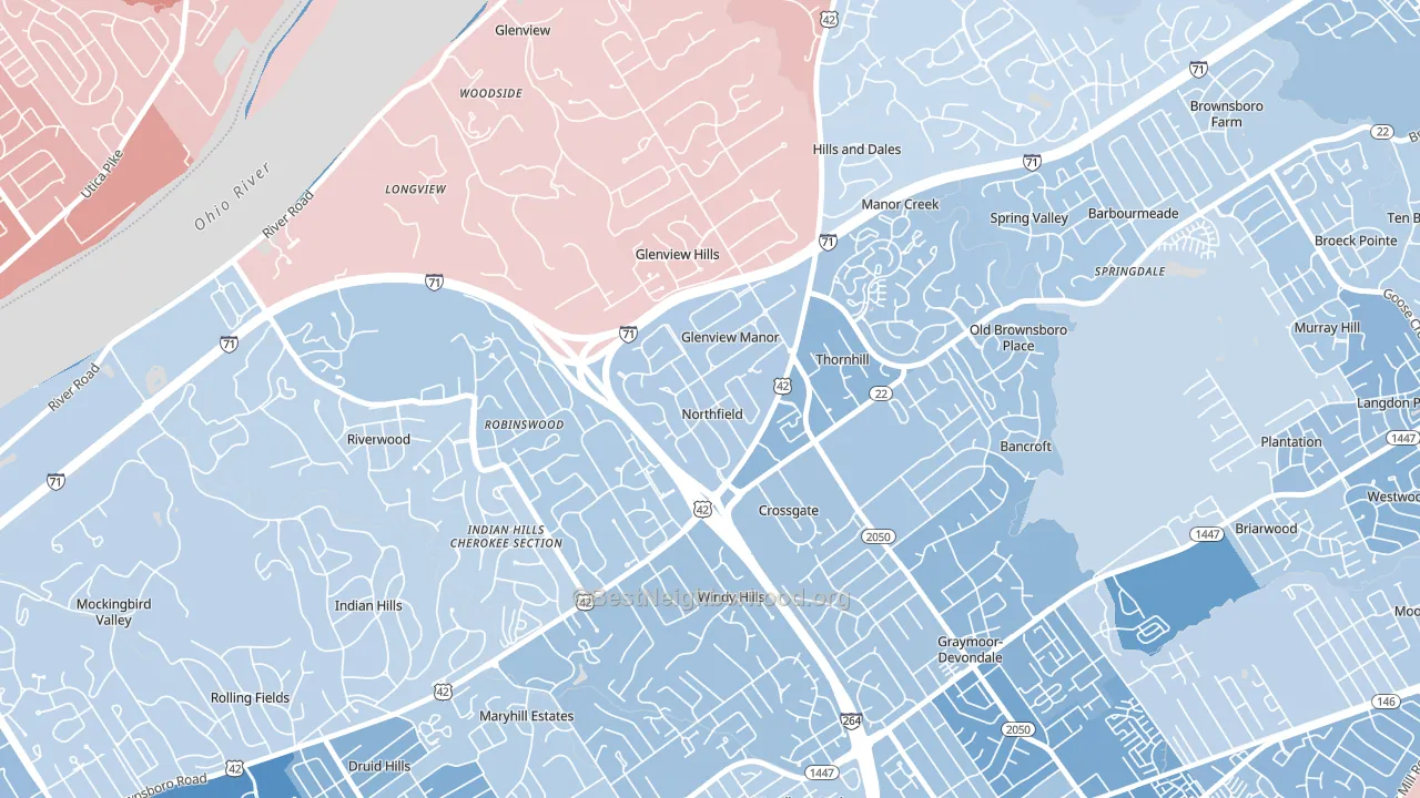 Northfield, KY block-group political-lean map