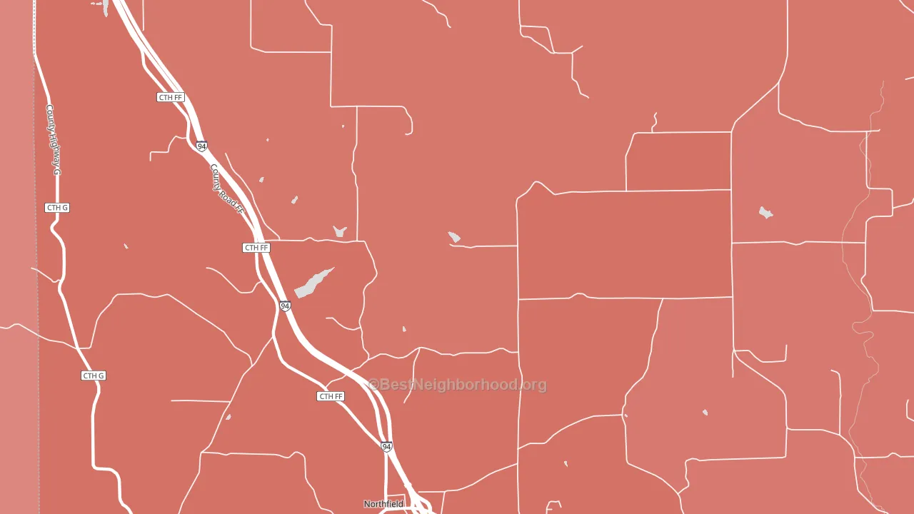 Northfield, WI block-group political-lean map