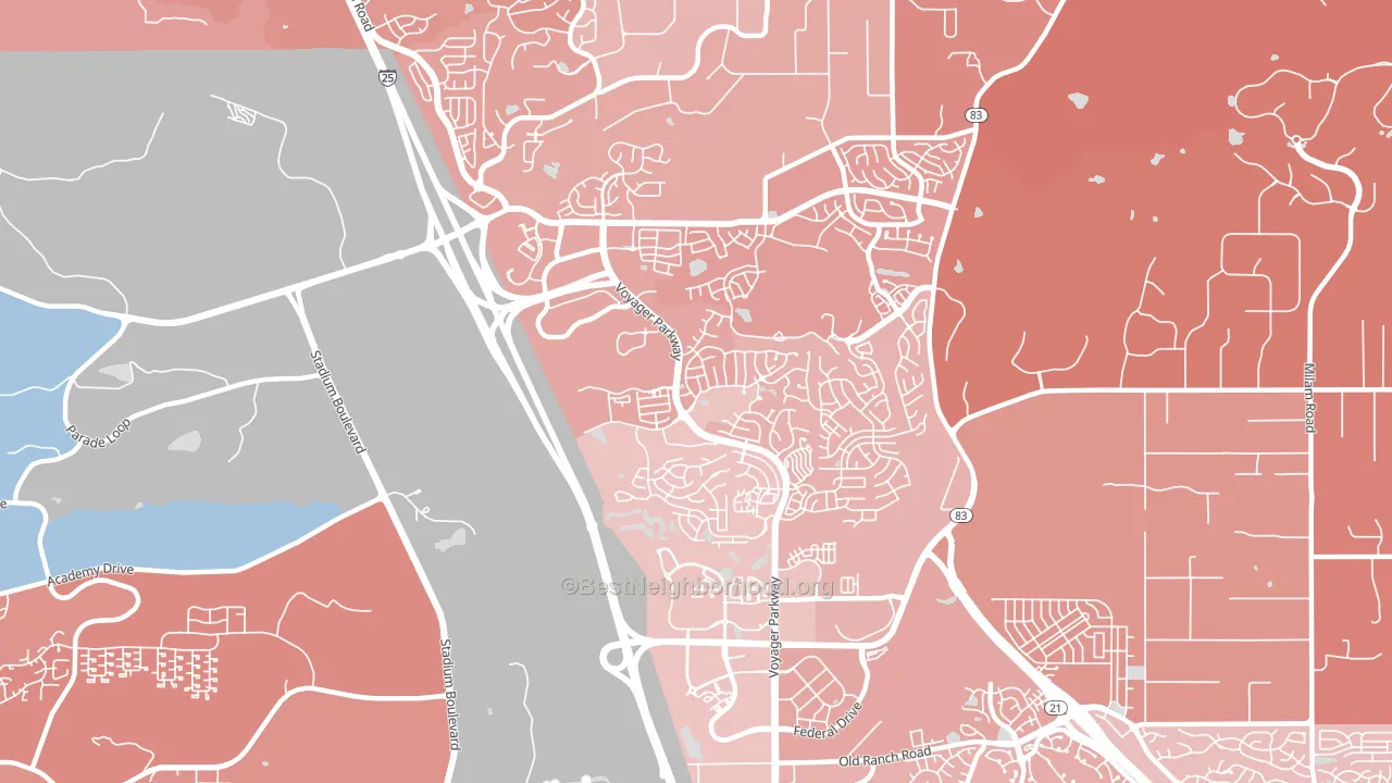 Northgate, Colorado Springs, CO block-group political-lean map