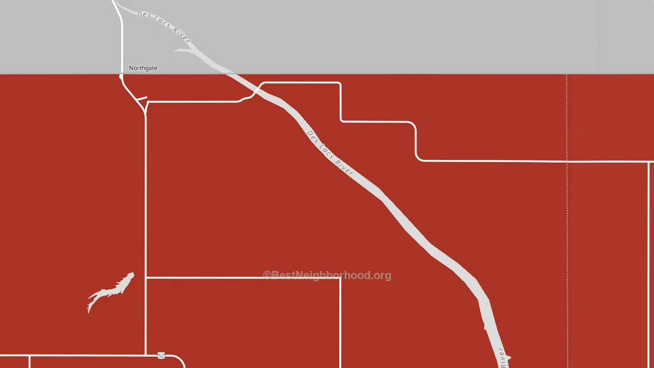 Northgate, ND block-group political-lean map