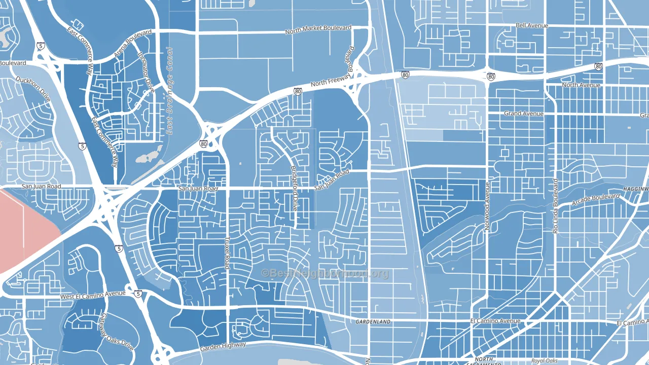 Northgate Sacramento, Sacramento, CA block-group political-lean map