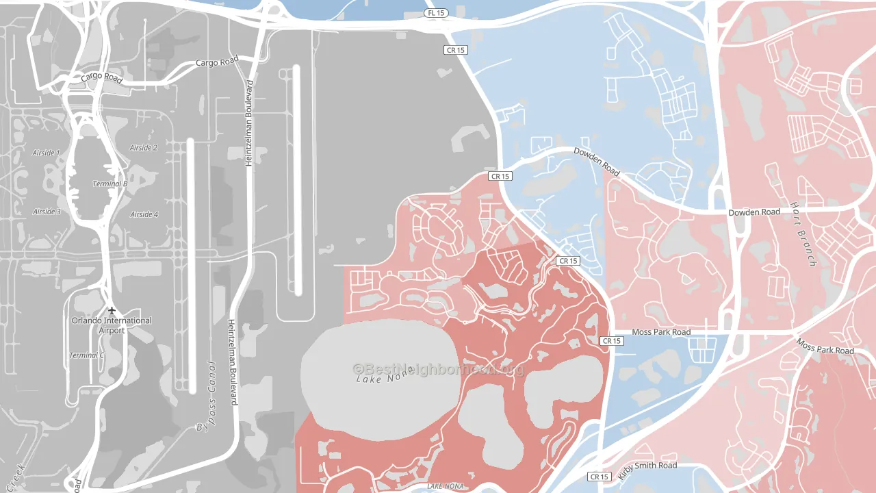 Northlake Park at Lake Nona, Orlando, FL block-group political-lean map