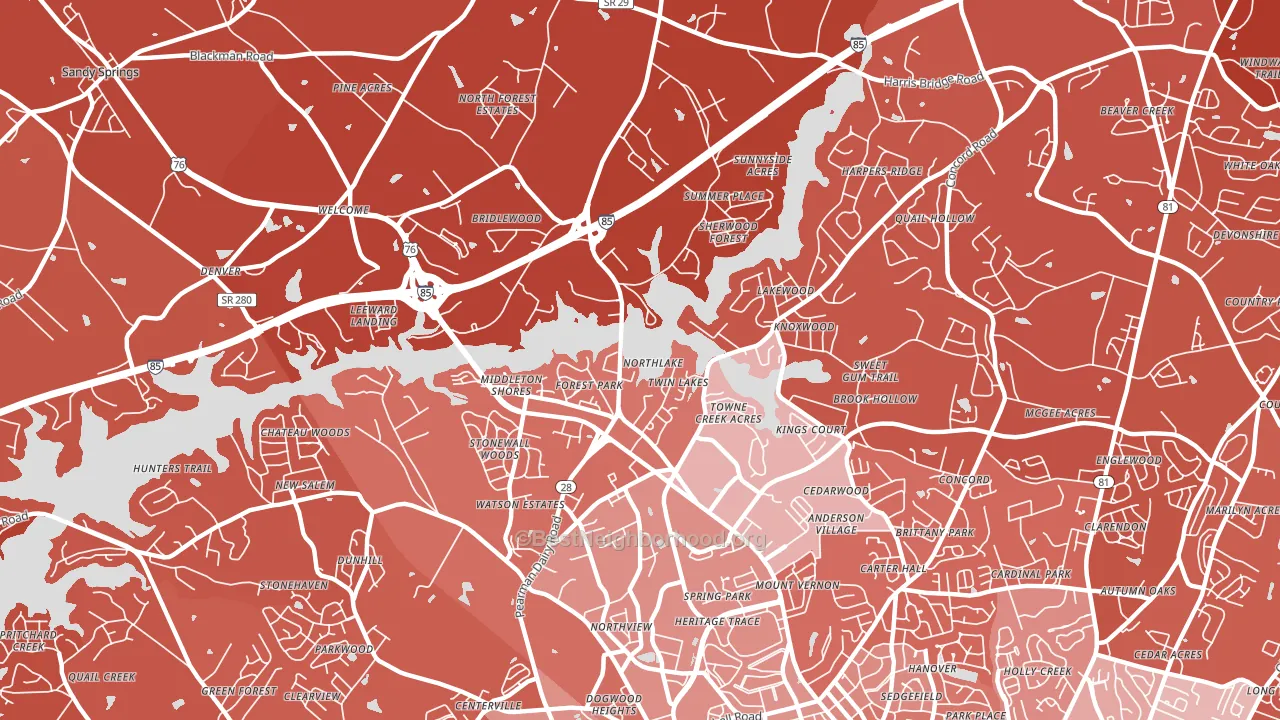 Northlake, SC block-group political-lean map