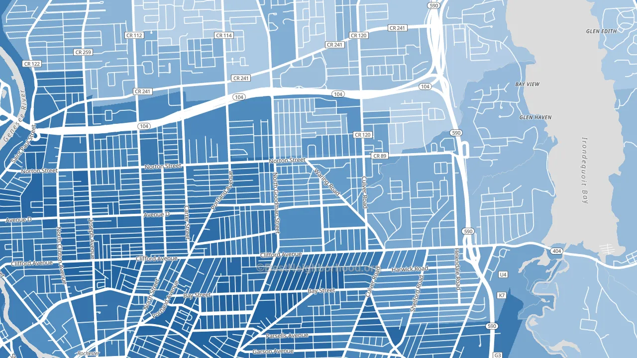 Northland Lyceum, Rochester, NY block-group political-lean map