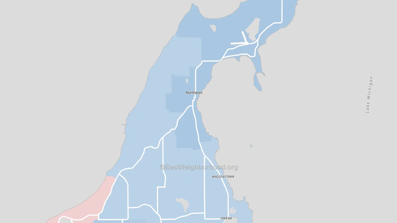 Northport, MI block-group political-lean map