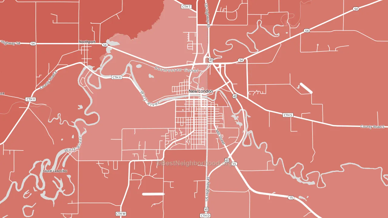 Northport, WI block-group political-lean map