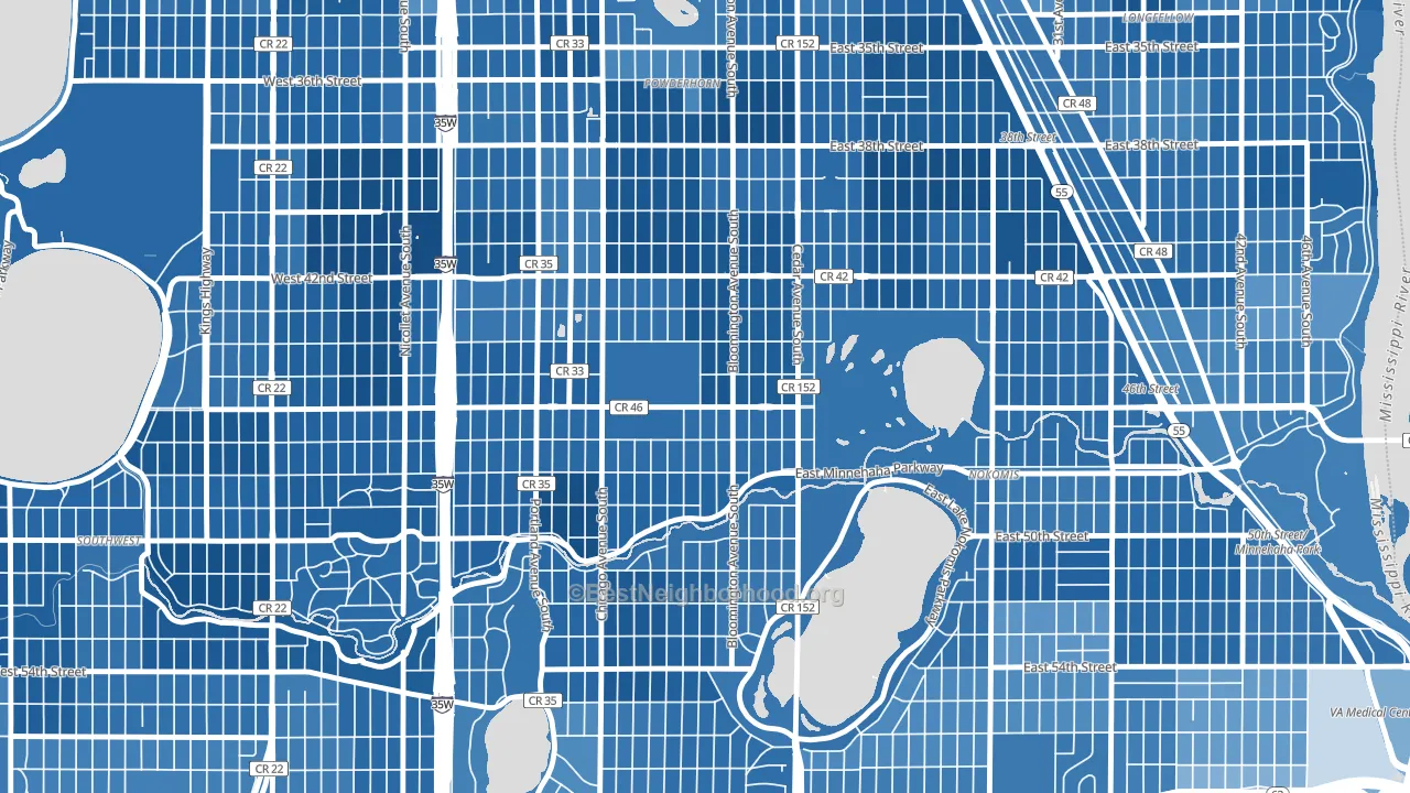Northrup, Minneapolis, MN block-group political-lean map
